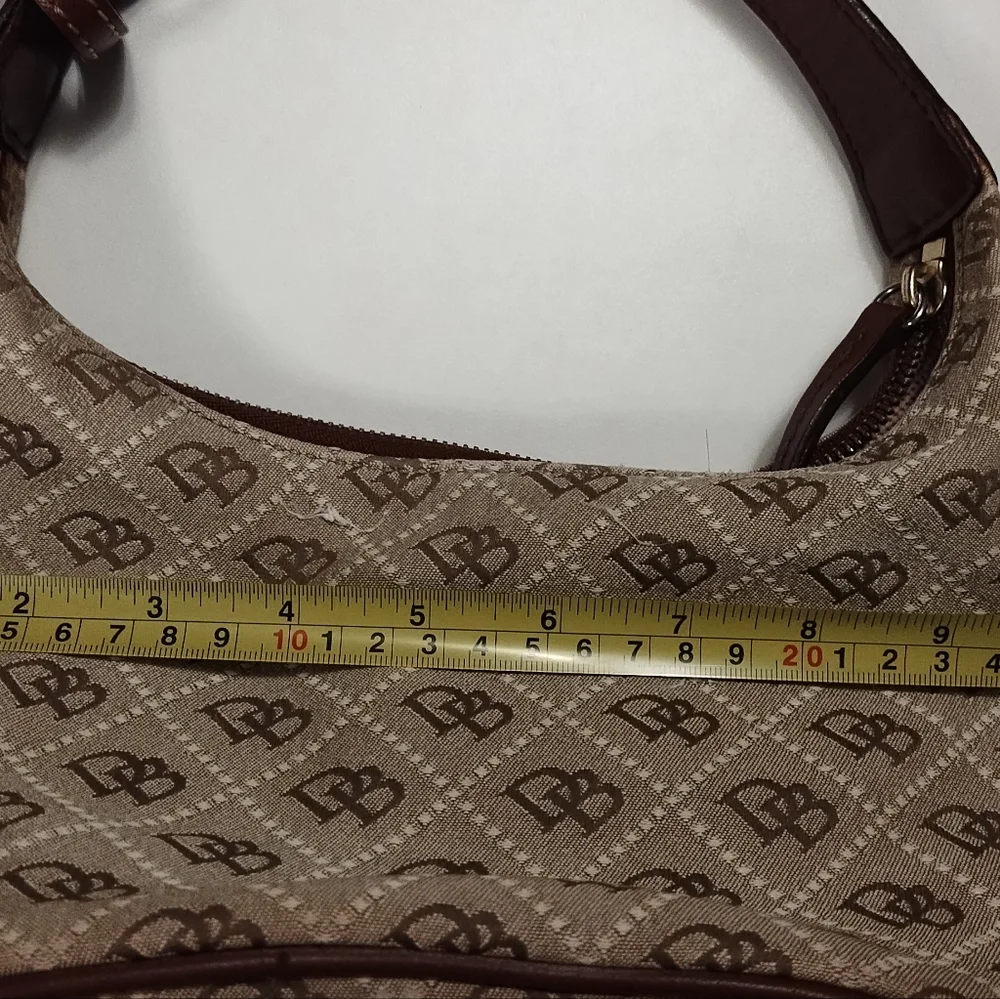 DB Logo Mini Bucket Hobo Bag With Leather Trim - Picture 5 of 14